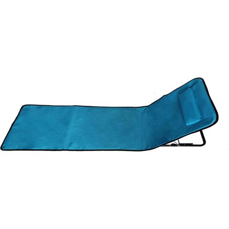 Blaue Faltmatratze in Stahl mit Meruskissen