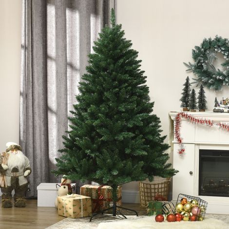 Sapin Noël de artificiel 180 cm avec 800 branches et base métallique - sapin de Noël épais avec ouverture automatique facile à monter - vert (1/5)