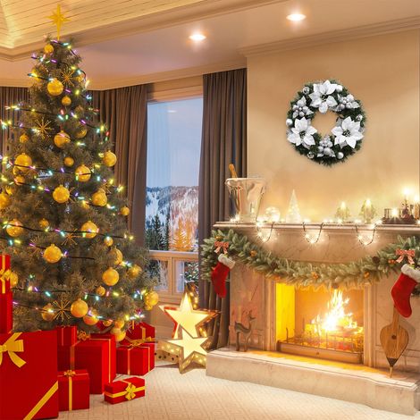 Guirlande De Noël - 30 Cm - Branches Artificielles En Pvc - Pour Porte Mur Fenêtre Intérieur Extérieur - 1 Pièce (1/5)
