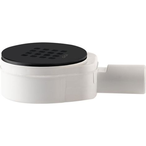 Bonde de receveur de douche, dia. 90 mm, DN40, bas, couvercle noir mat (1/3)