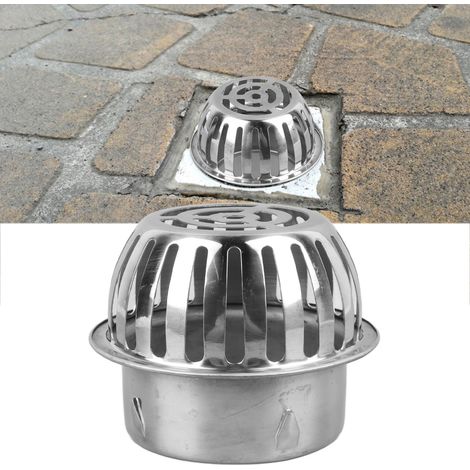 Bonde de sol ronde en acier inoxydable pour balcon/toit-terrasse (1/5)