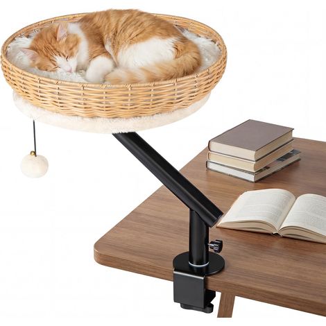 COSTWAY Cuccia Per Gatti Da Interno Cuccia Per Gatti Da Scrivania Letto Per Gatti Da Ufficio Da Scrivania Amaca Per Gatti Design Girevole A 360° In Rattan Pe (1/5)