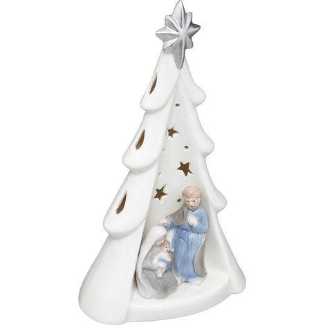 Décoration de Noël Lumineuse en Scène de Nativité à LED dans un Sapin de 23 cm - Feeric Christmas