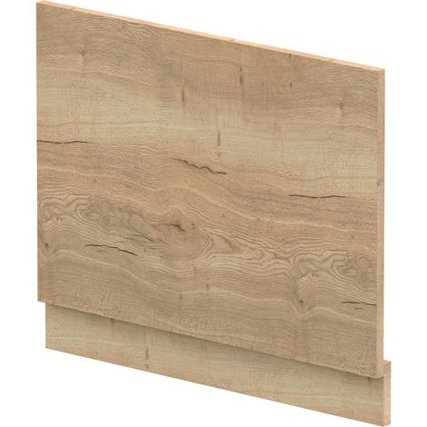 700mm Edge/Power Straight End Bath Panel & Plinth - Textured Woodgrain Autumn Oak