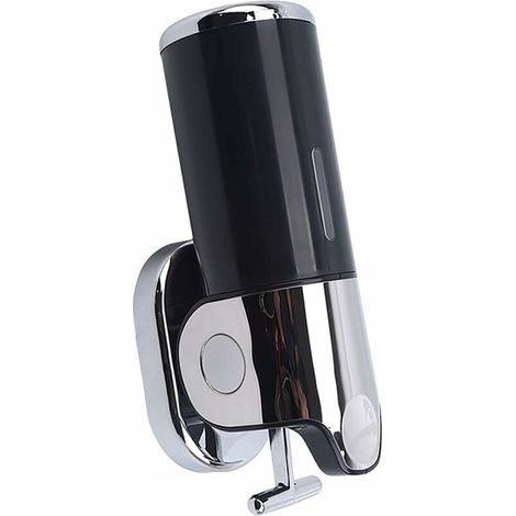 Distributeur savon mural avec support mural pour gel douche, shampoing, savon liquide, nettoyant pour les mains, distributeur lotion pour cuisine, toilettes, salle bain, noir 24x12x 8 cm-Fei Yu (1/4)