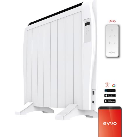 Emisor Térmico EVVO C8 Blanco, 1.200W, 8 elementos, Wifi, Control remoto, Temporizador (1/2)