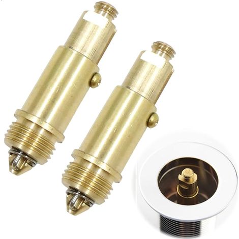Pop-up Brass Drain Plugs for Washbasin Valve Screw Brass Click Clack Bolt Connector – 2 Pcs Bathtub Basin Replacement Plug with Opening Movement, Fits Most Plugs (1/5)