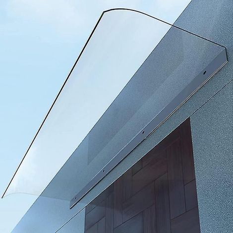 Auvent de fenêtre invisible pour terrasse ou porte d'entrée, auvent transparent résistant au vent et au soleil - 40 x 80 cm - Blanc