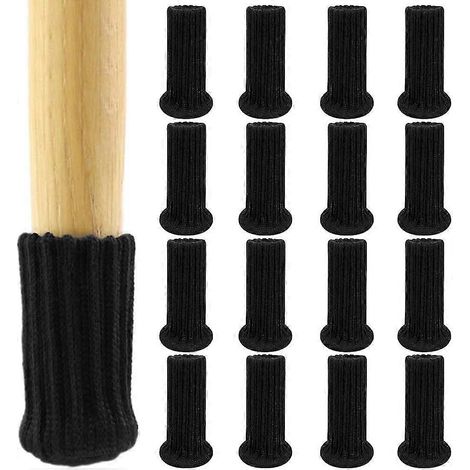 Chaussettes de chaise (lot de 16), en feutre, élastiques et tricotées. (1/5)
