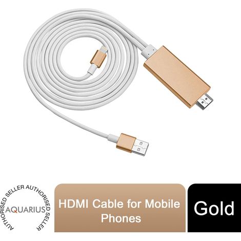 Aquarius Full HD Support HDMI Connector Cable for Phone/Pad Gold (1/5)