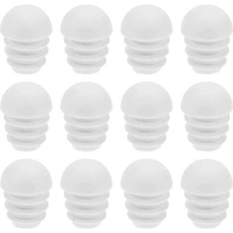 50pcs Bouchon d'insertion de Tube en Plastique Bouchons d'extrémité Ronds Inserts en Dôme de Tube Embouts Bouchons Accessoires de Meubles pour Chaises Pieds de Table 16mm, Blanc (1/5)