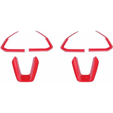 Copertura rossa in ABS per la cornice dei pulsanti del volante interno per Mazda 3, 6, CX-4, CX-5, CX-9 2016-2019 (6 pezzi) (1/2)