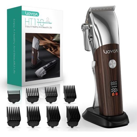Professioneller Herrenhaarschneider, kabelloser Haartrimmer, elektrischer Haarschneider für Herren, wasserdichter Präzisionshaarschneider HT110 (Holzmaserung) Holzmaserung - (1/5)