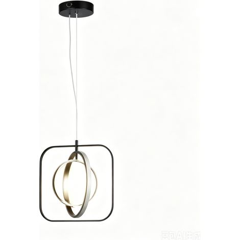 Plafonnier géométrique luxe aluminium 30W 2700K, éclairage design chaleureux pour décoration maison