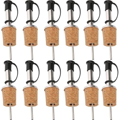 12 Piece Cork Spout Liqueur Free Flow Bottle Pourer Olive Oil Dispenser Spout Cocktail Aerated Spout Home Bar Spout