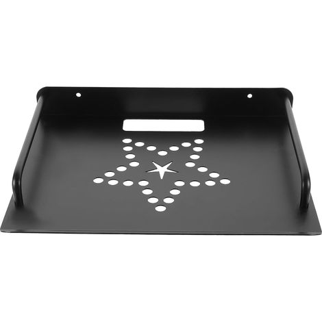 Support D'aluminium Routeur Projecteur pour Mural Alliage et en Noir Étagère Flottante, Bords Arrondis, pour Rangement et Organisation Murale (1/5)