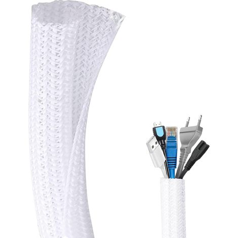 1 Gaine Cable Informatique, 3 Mètres, Diamètre 13-25mm, Protecteur Cordon PET, Organisation Bureau Automobile
