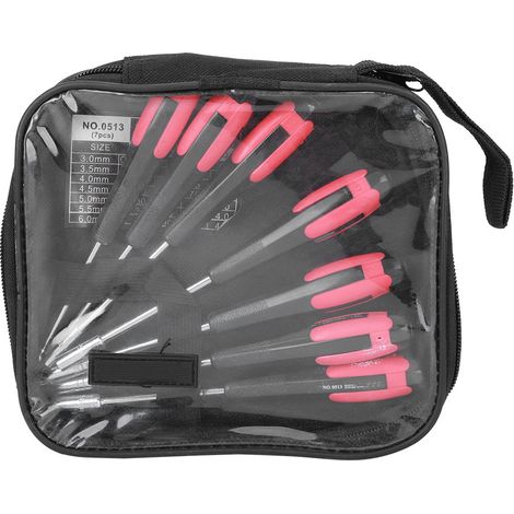 Set de 7 tournevis à douille allongés, outil de réparation fin, acier chrome vanadium, manche antidérapant, kit manuel professionnel (1/5)