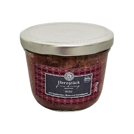 Carne de venado con alcachofa de Jerusalén, perejil y arándanos rojos 200 g comida para perros elaborada con carne de animales criados en libertad para personas alérgicas Paul & Paulina (1/2)