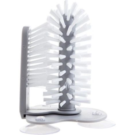 Brosse À Verres - Double Face Rotative Avec Ventouse Murale - Pour Tasses Bouteilles Verrerie - 1 Pièce (1/5)