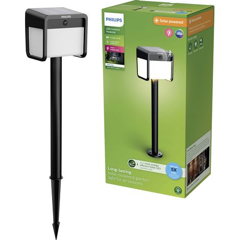 Philips LED 929004631901 Ezra Solar-Außenstandleuchte   LED LED fest eingebaut 1.8 W Schwarz