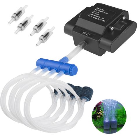 Pompe à air pour aquarium 30W — Pompe à air réglable pour aquarium, adaptée aux aquariums et aux bassins à poissons. (1/5)
