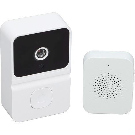 Sonnette vidéo avec interphone bidirectionnel, vision nocturne, résistante aux intempéries et surveillance en temps réel, sans fil Wi-Fi, pour l'intérieur de la maison (1/5)