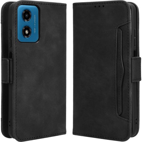Custodia a libro per Motorola Moto G24 / G24 Power / G04, con scomparto per carte, nera (1/5)