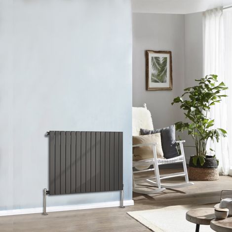 Designer Radiator 600x1020mm Single Flat Panel Horizontal Anthracite (1/5)