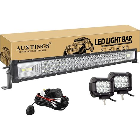 Barra de luz LED, haz combinado, diseño impermeable, cable de 81 cm (32 pulgadas) y 405 W. (1/2)
