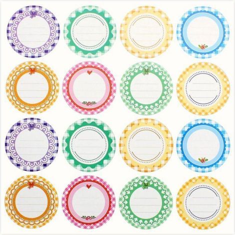 Etiquettes Autocollantes - Pour Pots De Confiture Et Condiments - 13 Feuilles - 208 Etiquettes (1/4)