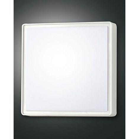 Plafonnier Carré Oban Ip65 En Polycarbonate Blanc Pour Extérieur Et Intérieur, Douille E27 2 X 30 W Max, Indice De Protection Élevé, Code 3225-65-102