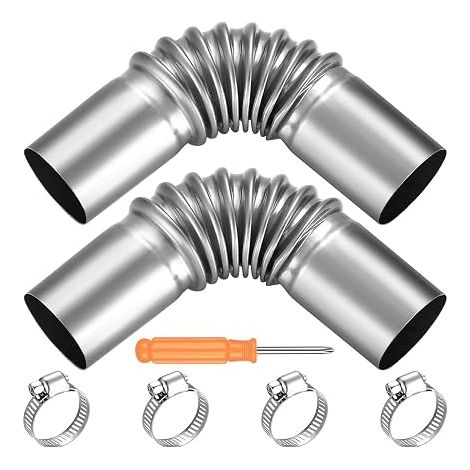 Automotive Replacement Exhaust Pipe Stainless Steel Elbow With Clips For Stationary Heating Vehicles (1/4)