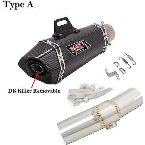 Silenciador De Escape Para Motocicleta, Tubo De Enlace Medio, Db Killer, Fibra De Carbono, Para Kawasaki Er6n, Er6f, Er650, Ex650, 2005 - 2011( Tipo A) (1/5)