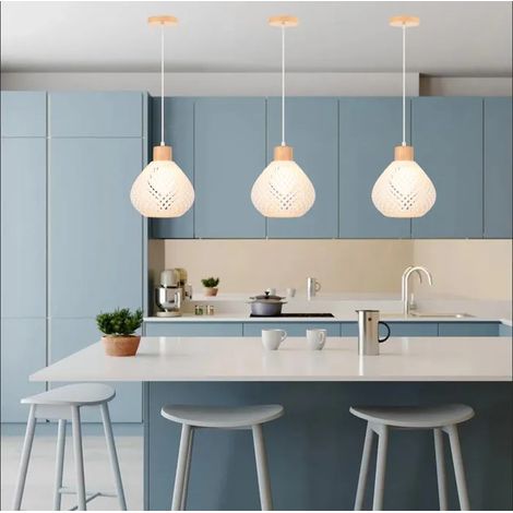 3pcs Lustre Suspension Moderne,Lampe de Plafond Vintage Aba-jour en Plastique Design Gourde Style Industriel pour Salon Café (1/5)