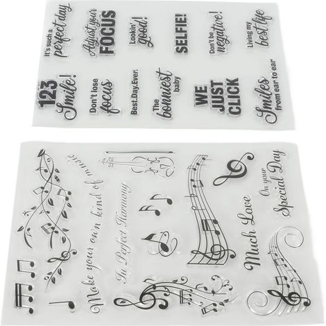 2 Pièces Tampon en Caoutchouc TPR Transparent Lavable pour DIY Scrapbooking et Cartes de Vœux (1/5)