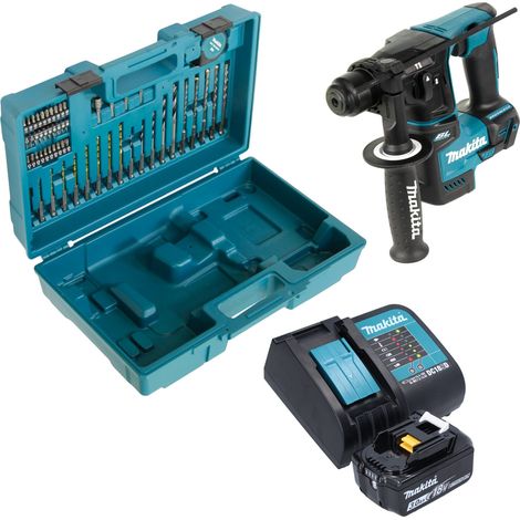 Makita DHR 171 SF1X3 Akku Bohrhammer 18 V 1,2 J SDS-Plus Brushless + 1x Akku 3,0 Ah + Ladegerät + 65 tlg. Zubehör Set + Koffer (1/5)
