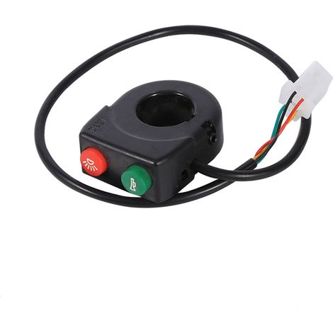 Lenkerschalter für Motorrad/Roller, schwarz, mit Ein-/Ausschalter für 12-V-Scheinwerfer/Hupe, motorradkompatibel (1/5)