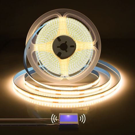 (Lumière chaude, 1 m) Bande LED COB tactile pour miroir USB – Bande LED à sensibilité lumineuse réglable (1/5)