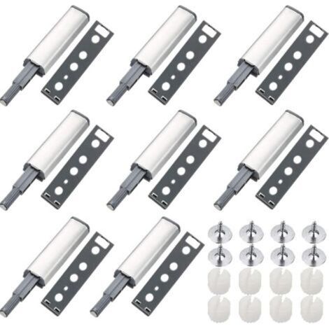 Push to Open Magnet Cupboard Door 8 Pieces Metal Magnetic Latch Push Open Push Cupboard Magnetic Closure for Cabinet Push to Open System Drawer Damper (1/5)