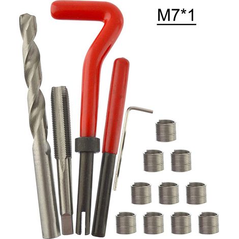 Kit de reparación de roscas métricas de 15 piezas M3 M4 M7 M9 M11 Helicoil Car Pro Coil Tool M7  1 (1/5)