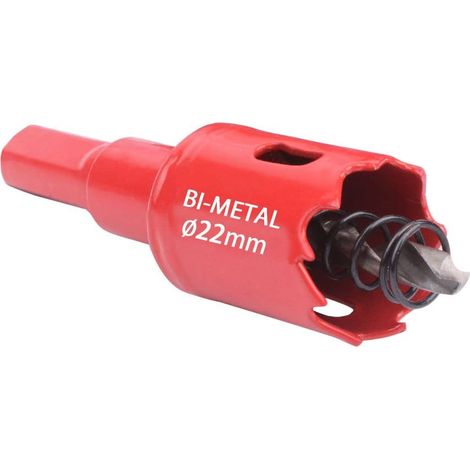 MINKUROW Sega a tazza bimetallica, sega a tazza per legno Ø22mm, sega per trapano centrale, per forare plastica, PVC, legno, pannelli di fibra, metallo morbido (1/5)