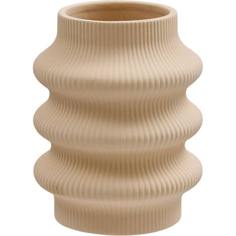 Vase Lucia, H. 18,5 cm, beige - Atmosphera créateur d'intérieur (1/2)