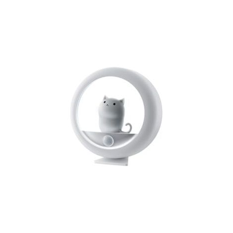 Lámpara nocturna Crezuo con forma de gato, 1 unidad, recargable, con sensor de movimiento y temporizador de atenuación ajustable.