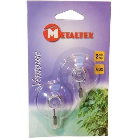 Metaltex Gancho ventosa inoxidable transparente diámetro 4,5 cm
