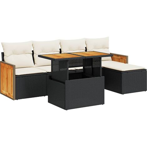 Maison Exclusive - Set sofás jardín y cojines 6 pzas ratán sintét (1/5)