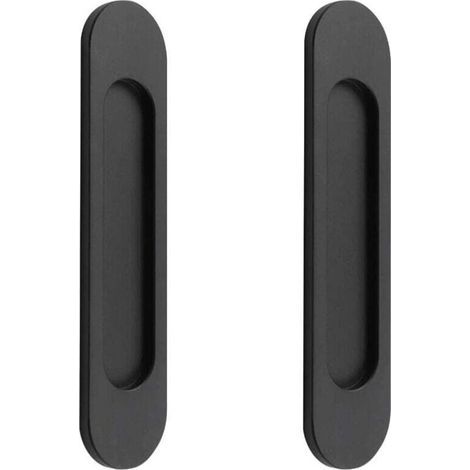 pieces matte black aluminum alloy self-adhesive oval sliding door handles without punching for sliding doors, closet windows, 148 cm (1/4)