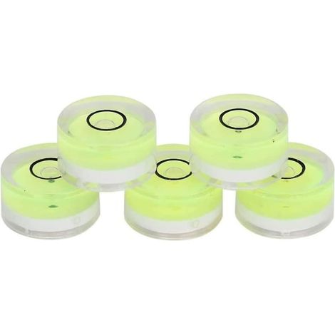 Lot de 5 niveaux à bulle ronds verts 15 mm, diamètre mini bullseye, outil de mesure de précision pour balance et nivellement (1/4)