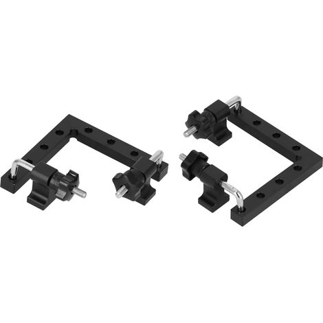 Lot de 2 équerres de positionnement à 90° en forme de L, noires, pour assemblage et fixation, pour meubles, armoires et boîtes, 140 x 140 mm (1/5)
