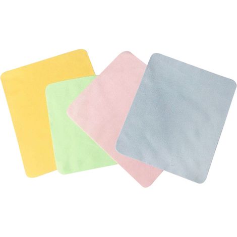 chiffons de nettoyage en microfibres Couleurs mélangées pour lunettes téléphones portables ordinateurs etc 17.5x14.5cm 5cm (1/4)